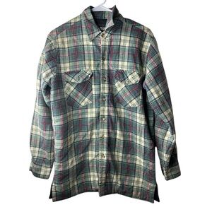 Timber Ridge Men’s Flannel Shirt Jacket Quilted Lined Plaid VTG 90s Shacket Sz M